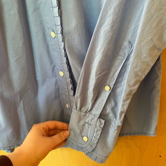 J.Crew Ruffled Button Down Poplin Shirt - Picture 6 of 7